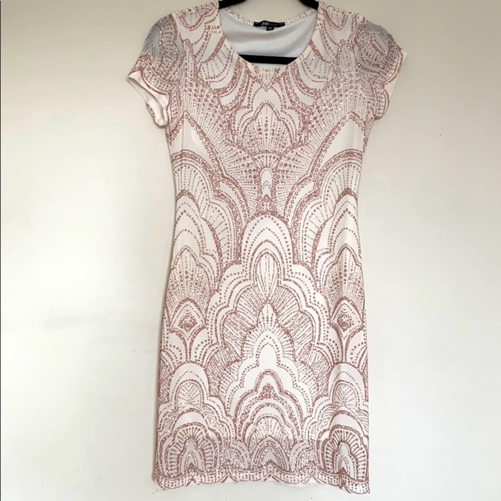Rose gold cocktail dress